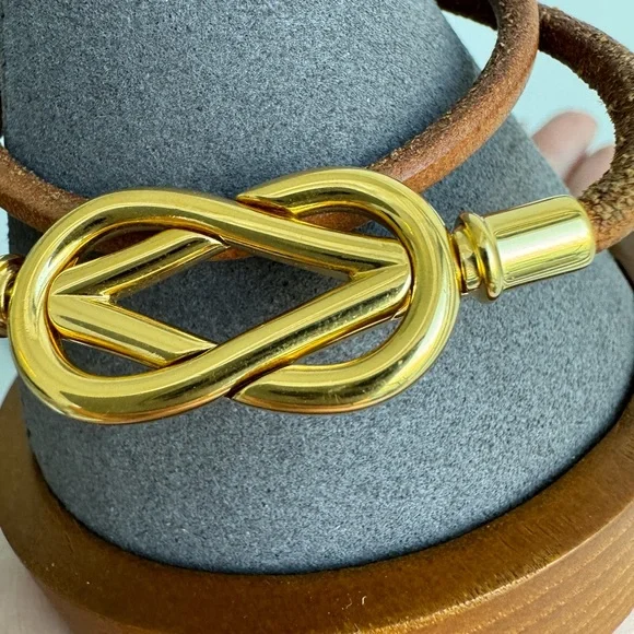 Hermes Vintage Gold Plated Atame Bracelet - Picture 16 of 16